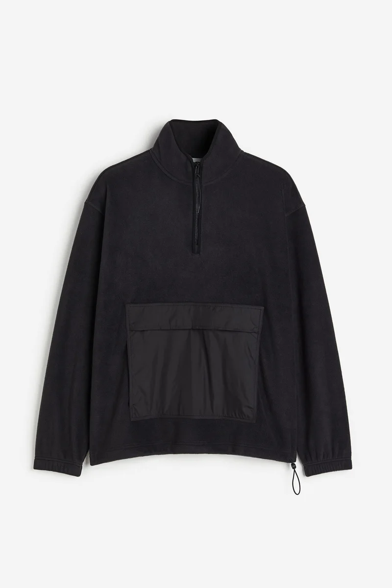 H&M Zip Neck Pocket Detail Top