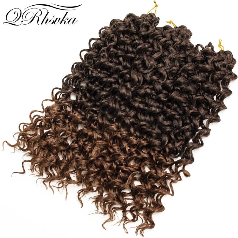 QRHSUKA شعر محبوك بنمط GoGo Curl للنساء، بتموجات مائية وشعر بشري مموج، إضافات شعر صناعية (طول 18 بوصة، عبوة تحتوي على 6 قطعات)، اللون T1B/30 - Image 2