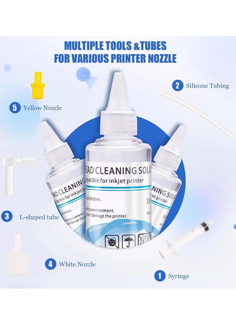 Generic - 100ml Printhead Cleaning Kit Printer Cleaner Solution with Nozzles Works for Epson HP Brother Canon Inkjet Printer Head Cleaning Liquid - Image 1