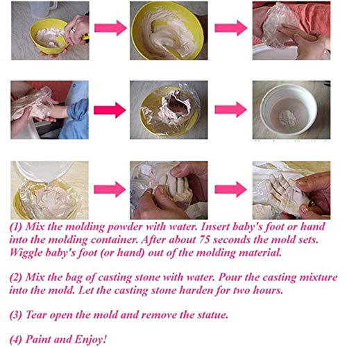 BABIES BLOOM 3D Casting kit for Baby, 3D Cating Impression Kit for 2 Hand and 2 feet, 100Grm (White) - Image 4