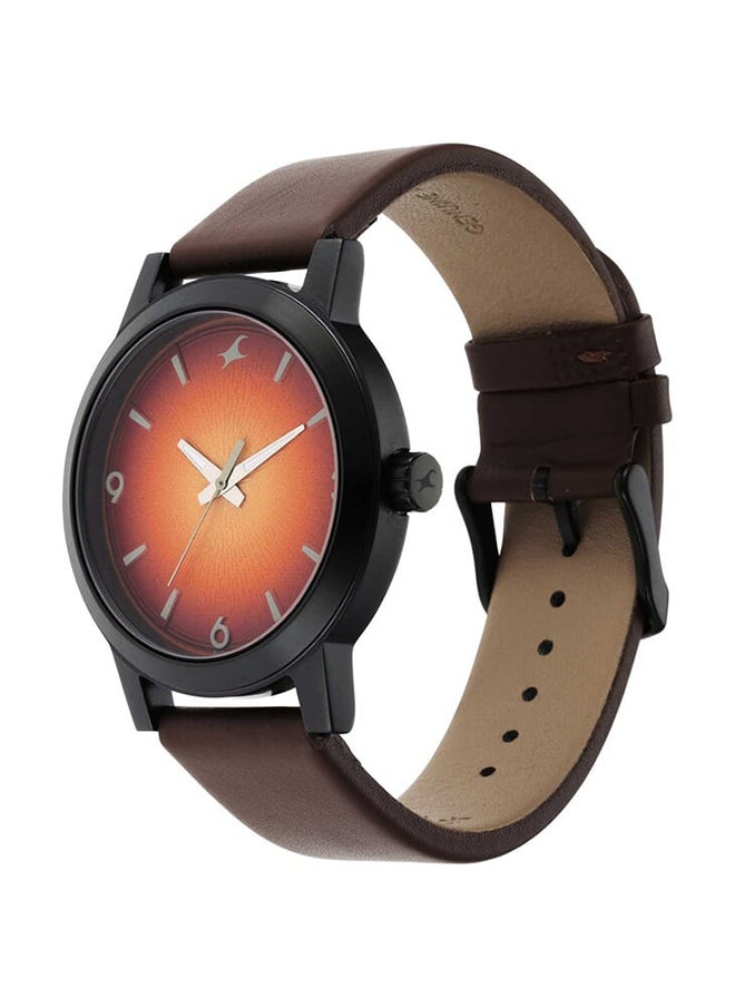 fastrack Stunners Orange Dial Brown Leather Strap Watch 3245Nl02  - Image 2