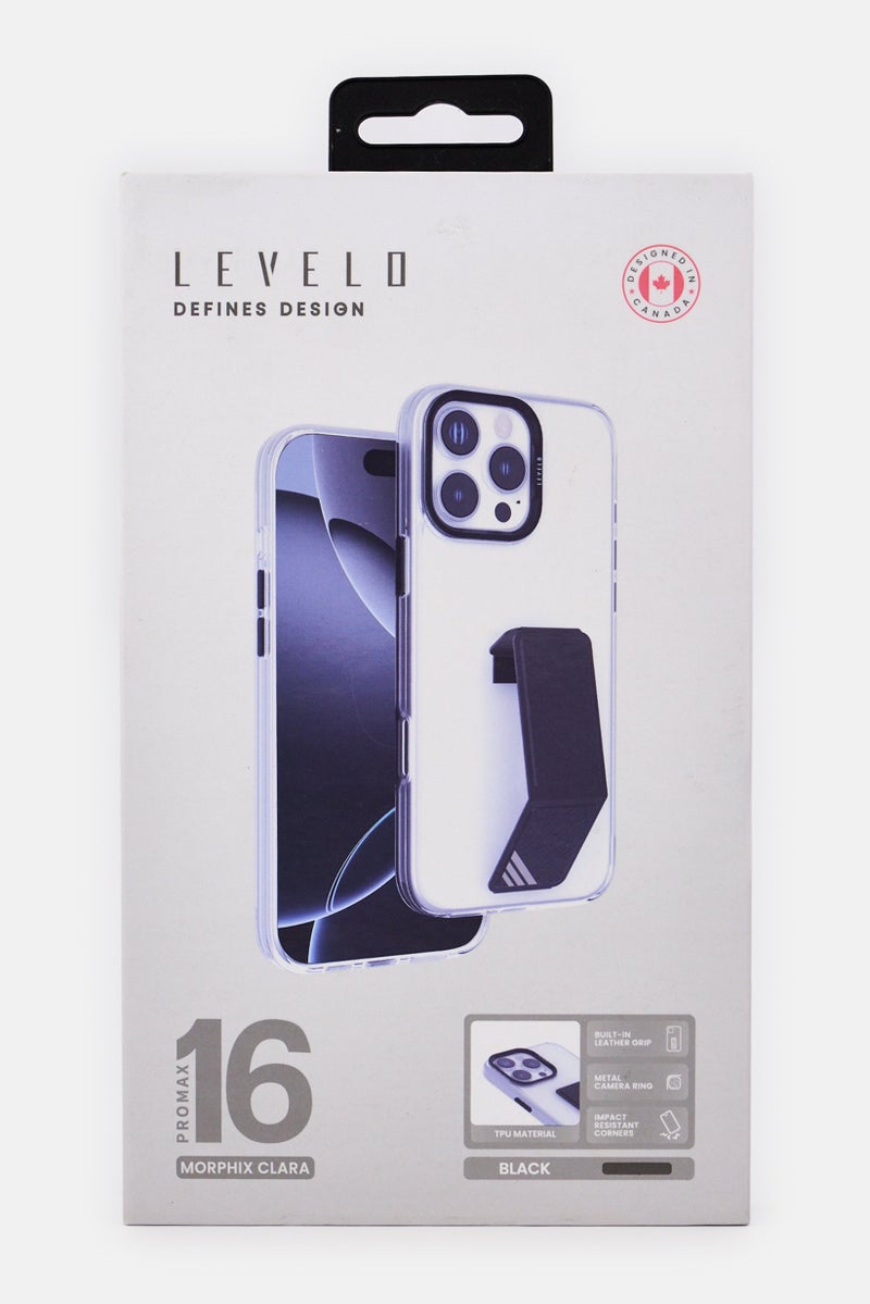 LEVELO iPhone 16 Pro Max Morphix Clara Grip Protective Case, Transparent - Image 2