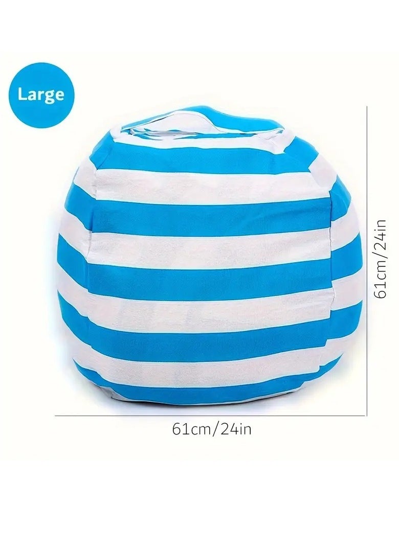 Gonice Stuffed Animal Storage Bean Bag Chair Cover For Kids | Stuffed Zipper Beanbag For Organizing Children Plush Toys Large Premium Cotton Canvas  - Image 5