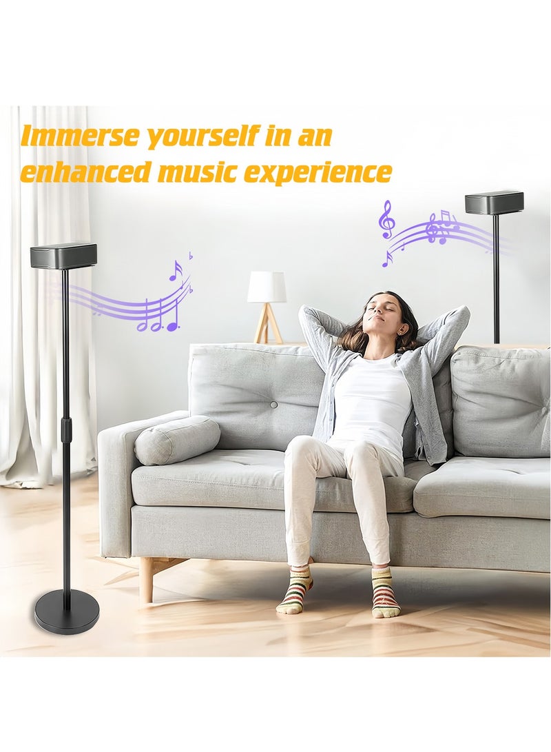 FlashHawk Speaker Stands Pair -Height Adjustable Extend 68cm to 125cm, Floor Speaker Stand for JBL BAR1300X, BAR1000/BAR800, BAR9.1/STV500 - Image 4