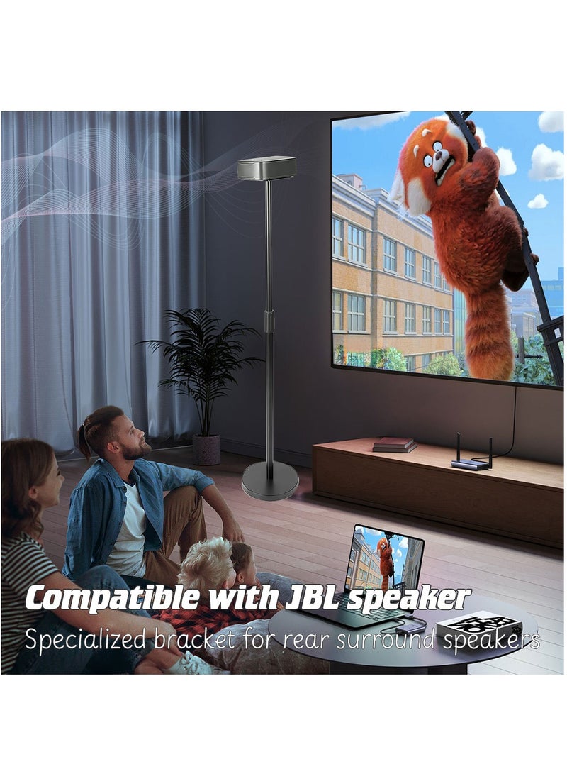 FlashHawk Speaker Stands Pair -Height Adjustable Extend 68cm to 125cm, Floor Speaker Stand for JBL BAR1300X, BAR1000/BAR800, BAR9.1/STV500 - Image 2