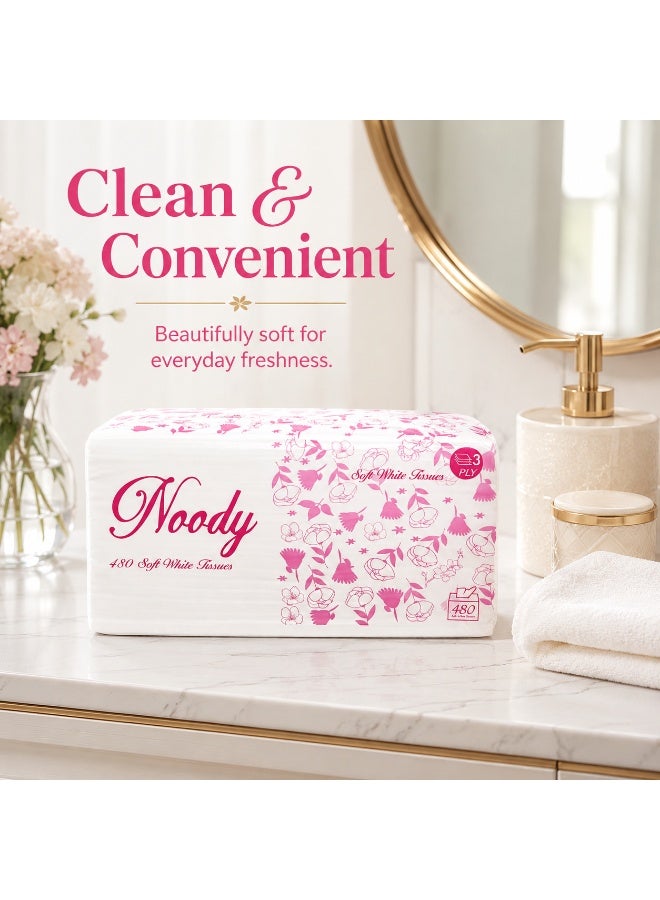 PINK Noody Facial Tissues by Pink– 480 Sheets (6 Pack) - Image 4