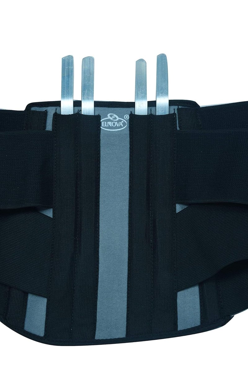 DYNA Aluminium Elnova Lumbo Sacral Corset (Back Pain Belt) (Large - For Hip Circumference Of 90-100 Cm, Black) - Image 2