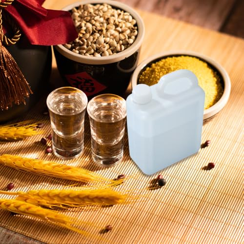 SOLUSTRE Refillable Plastic Water Jugs with Lid 2 Pack Ergonomic Handle Reusable Storage Containers for Water Oil Sauce Beverage Dispensing 6.69X4.72X2.55 Inches - Image 4