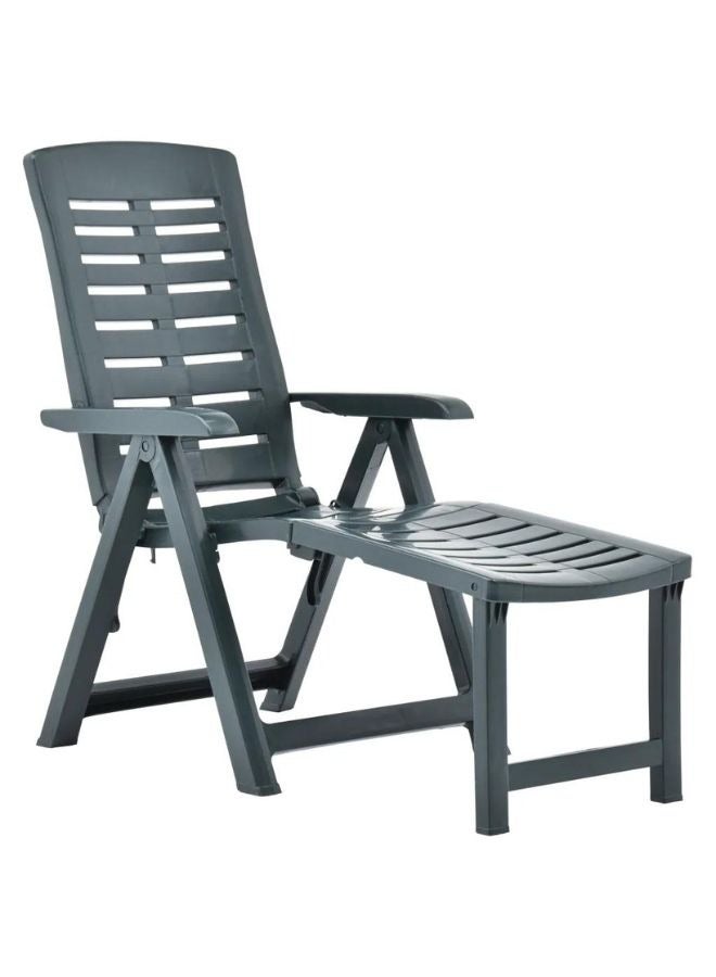 vidaxl vidaXL Folding Sun Lounger Plastic Green  - Image 1