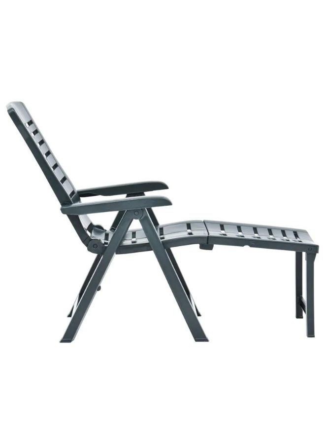 vidaxl vidaXL Folding Sun Lounger Plastic Green  - Image 2