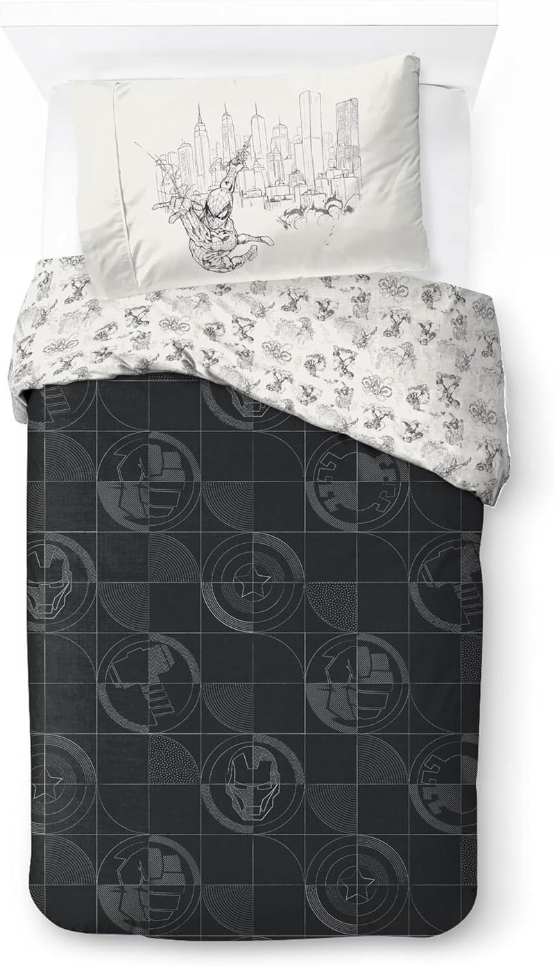 Jay Franco Kids Marvel Spider-Man Bedding Set – Super Soft Bedding with Pillowcase, COVER ONLY, Comforter Not Included, Black, 2-piece, Single Bed Long lasting universal build - Image 1