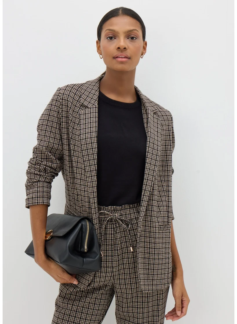 Matalan Et Vous Brown Check Ponte Blazer