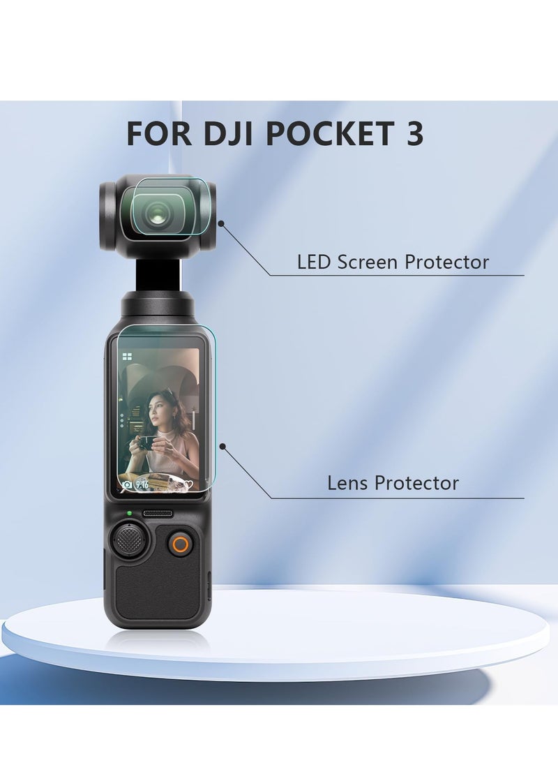 Generic Tempered Glass Screen Protector Film Combo Compatible with DJI OSMO Pocket 3 Camera 2 Screen Protector +2 Lens Film Foil Ultra Clear for OSMO Pocket3 Camera Accessory  - Image 3