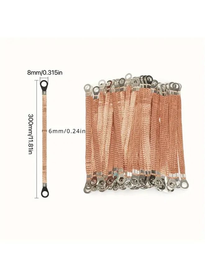 100pcs 4mm² 300mm Heavy Duty Copper Braided Wires Aluminum Conductive Core Industrial Power Distribution - Image 3