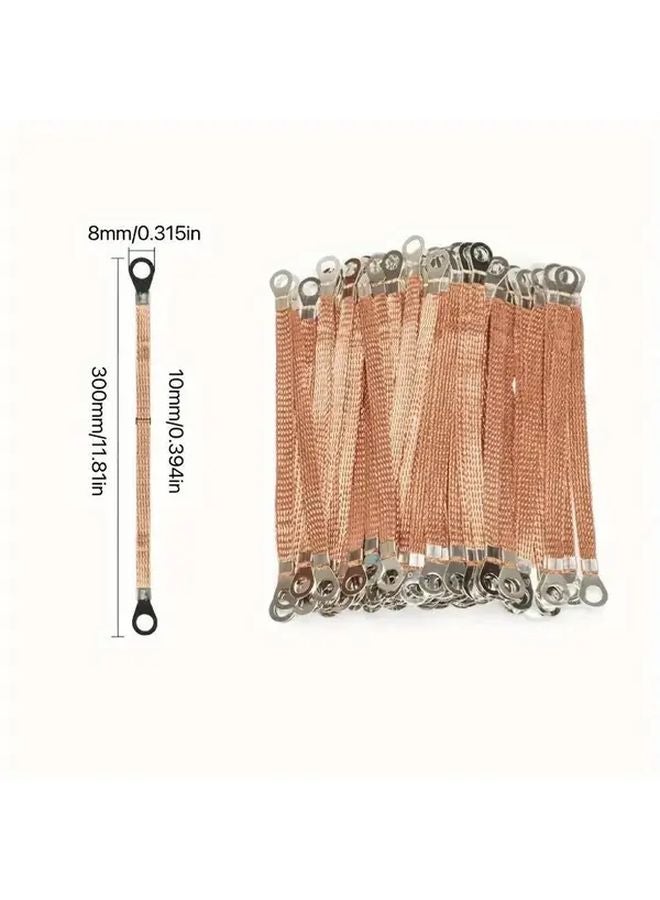 100pcs 4mm² 300mm Heavy Duty Copper Braided Wires Aluminum Conductive Core Industrial Power Distribution - Image 5