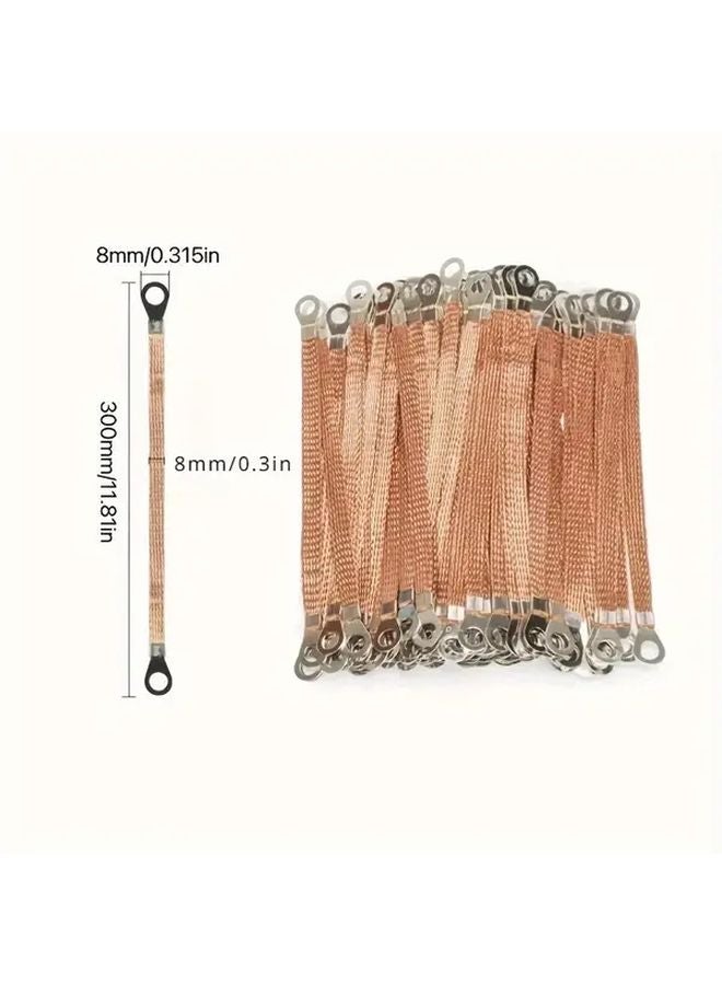 100pcs 4mm² 300mm Heavy Duty Copper Braided Wires Aluminum Conductive Core Industrial Power Distribution - Image 4