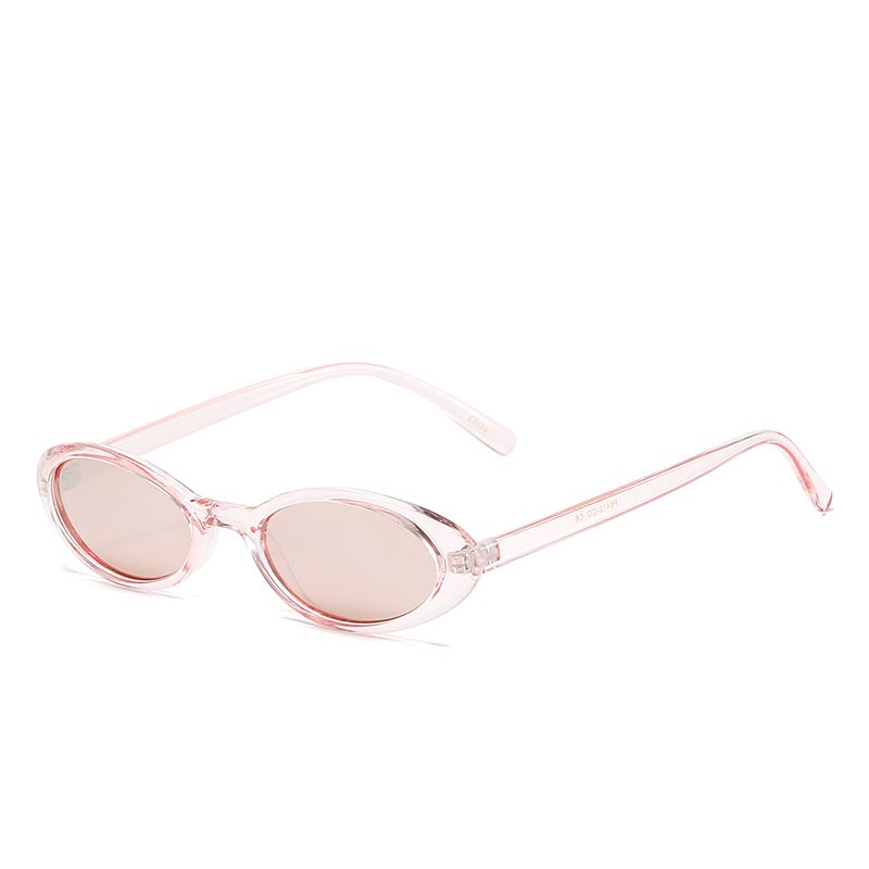 Generic 2021 Small Frame Oval Fashion Sunglasses for Women Powder framed tea 