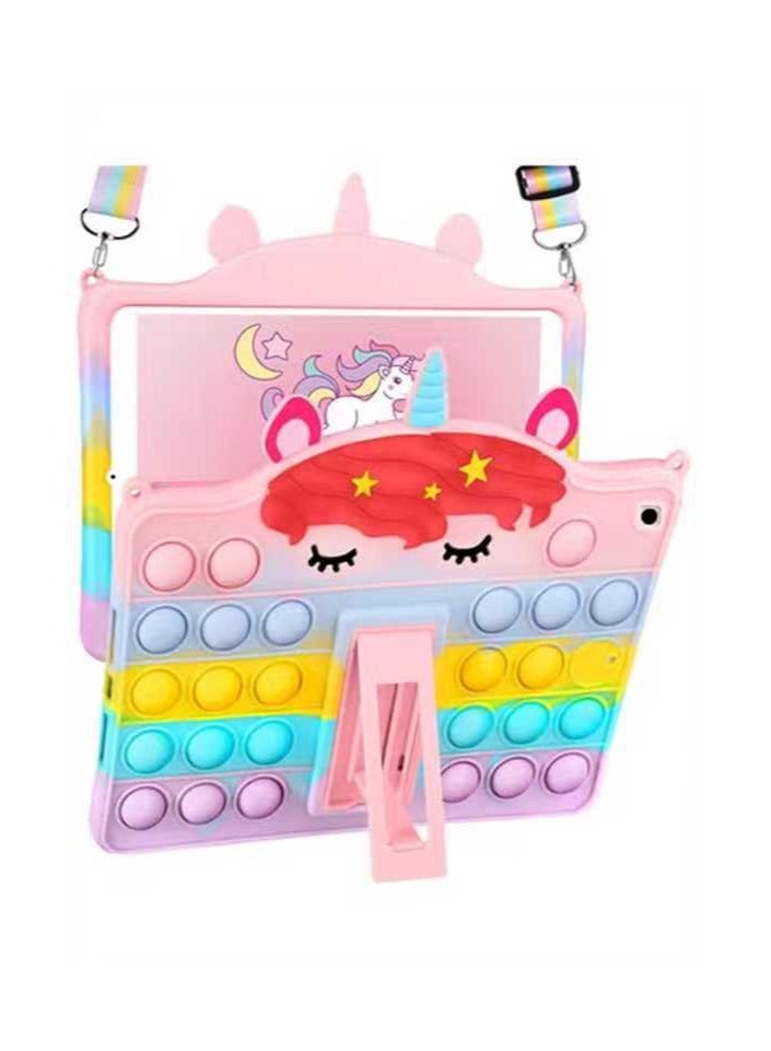 VKL for iPad 9th/8th/7th Generation Case 10.2 Inch Kids Girls Cute Kawaii 3D Girly Soft Cartoon Design Women Teen Colorful Funny Cover with Stand + Lanyard Cases for iPad 7/8/9 Gen 2021 2020 2019 - Image 1