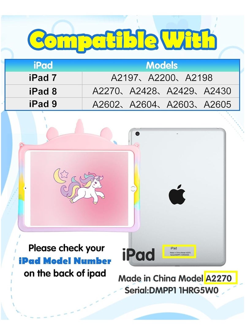VKL for iPad 9th/8th/7th Generation Case 10.2 Inch Kids Girls Cute Kawaii 3D Girly Soft Cartoon Design Women Teen Colorful Funny Cover with Stand + Lanyard Cases for iPad 7/8/9 Gen 2021 2020 2019 - Image 3