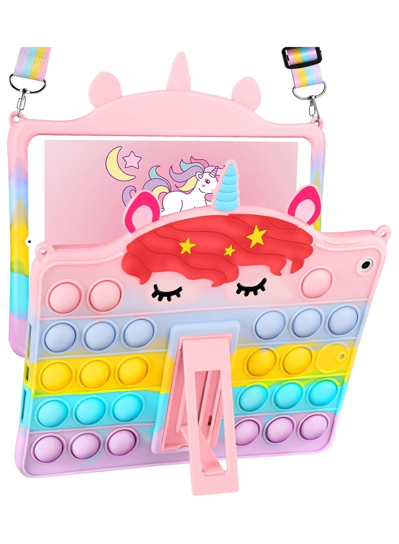 VKL for iPad 9th/8th/7th Generation Case 10.2 Inch Kids Girls Cute Kawaii 3D Girly Soft Cartoon Design Women Teen Colorful Funny Cover with Stand + Lanyard Cases for iPad 7/8/9 Gen 2021 2020 2019 - Image 2