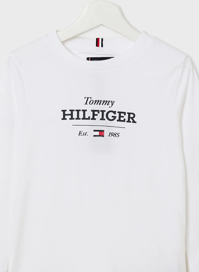 تومي هيلفيغر Youth Monotype 1985 Logo Label Regular T-Shirt