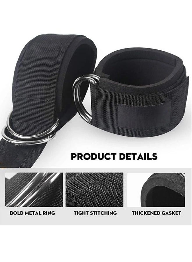 كابتن تيك أشرطة كاحل مبطنة للياقة البدنية لآلات الكابلات من أجل Kickbacks باللون الأسود 47X5X1 سم 47X5X1سم - Image 2