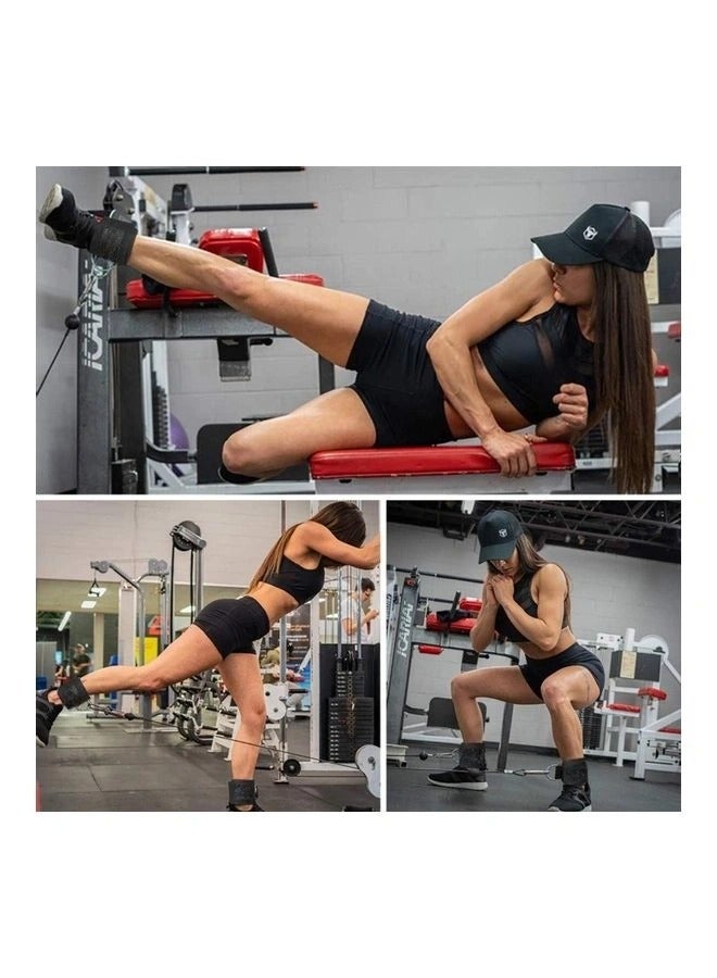 كابتن تيك أشرطة كاحل مبطنة للياقة البدنية لآلات الكابلات من أجل Kickbacks باللون الأسود 47X5X1 سم 47X5X1سم - Image 3