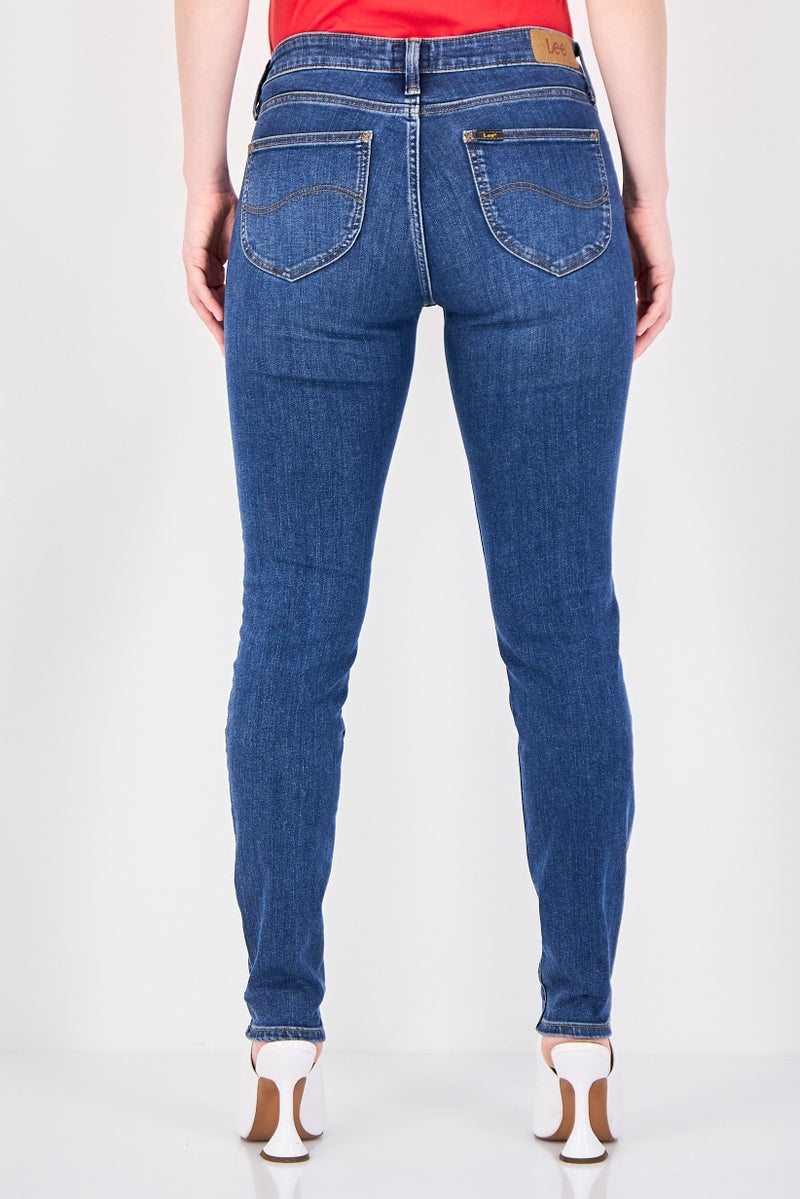 LEE Women Regular Fit Washed Stretchable Denim Jeans, Blue - Image 3