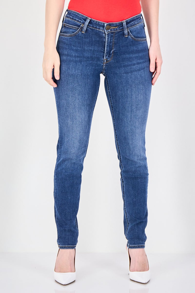 LEE Women Regular Fit Washed Stretchable Denim Jeans, Blue - Image 1