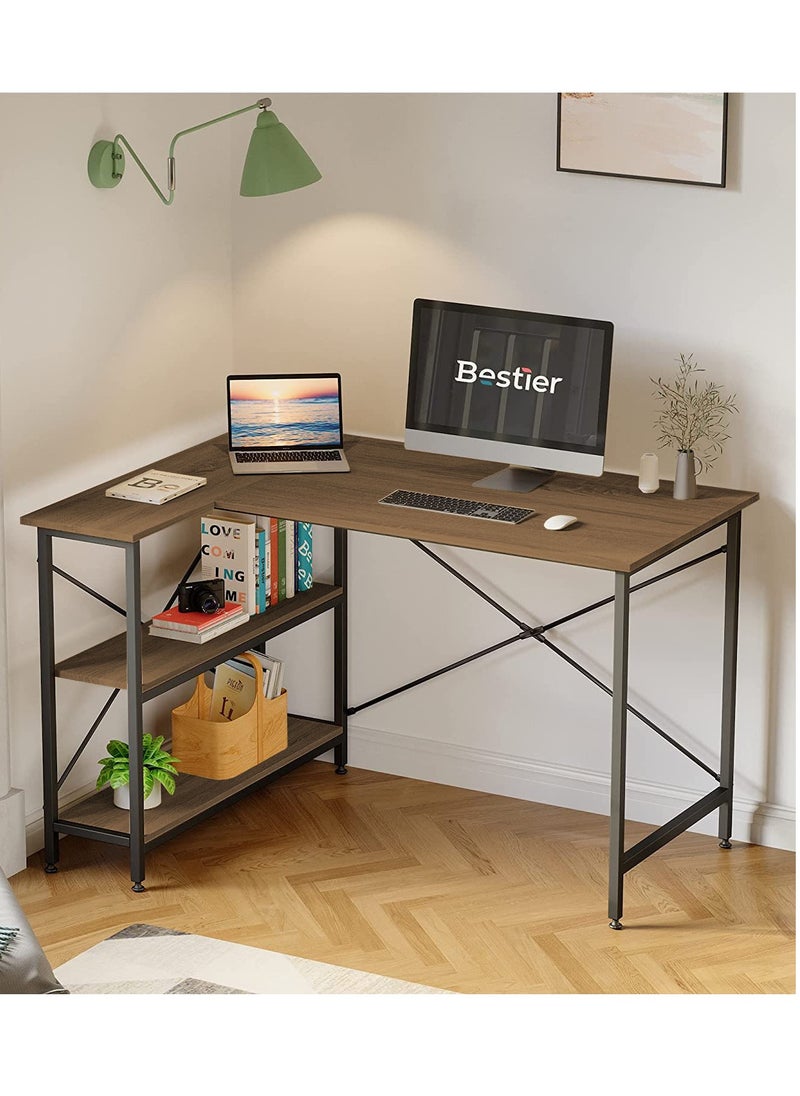 Home Gallery L Shaped Desk with Shelves 120 cm Reversible Corner  - Image 1