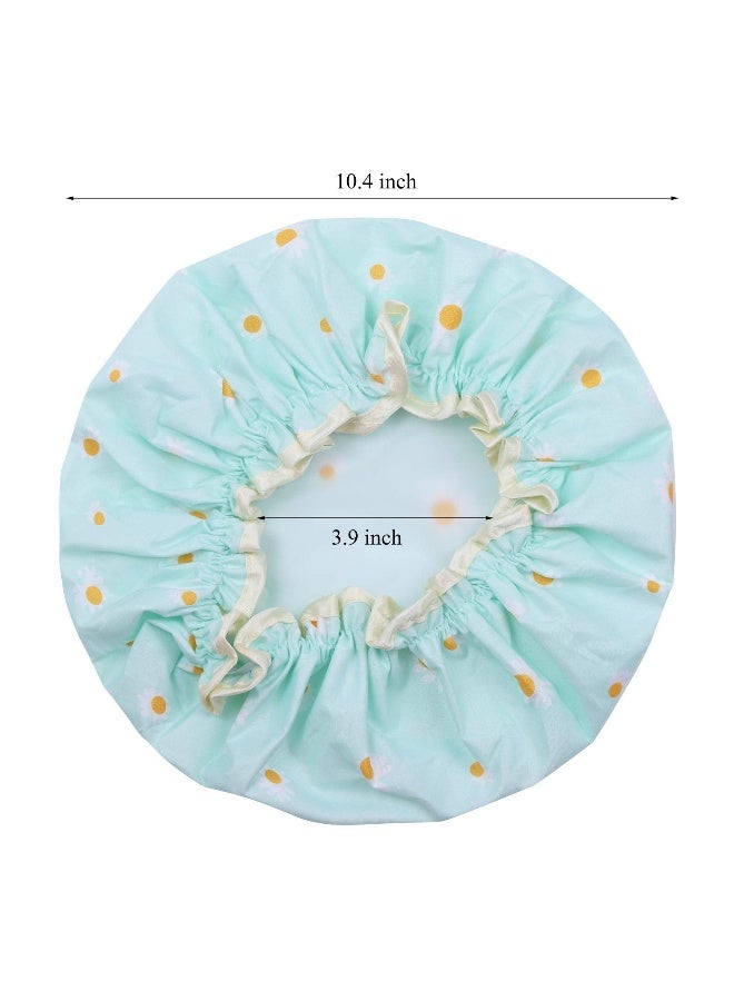 Shower Caps, Bath Cap, for Women Waterproof Double Layered Elastic Shower Cap (4 Pack) - Image 4