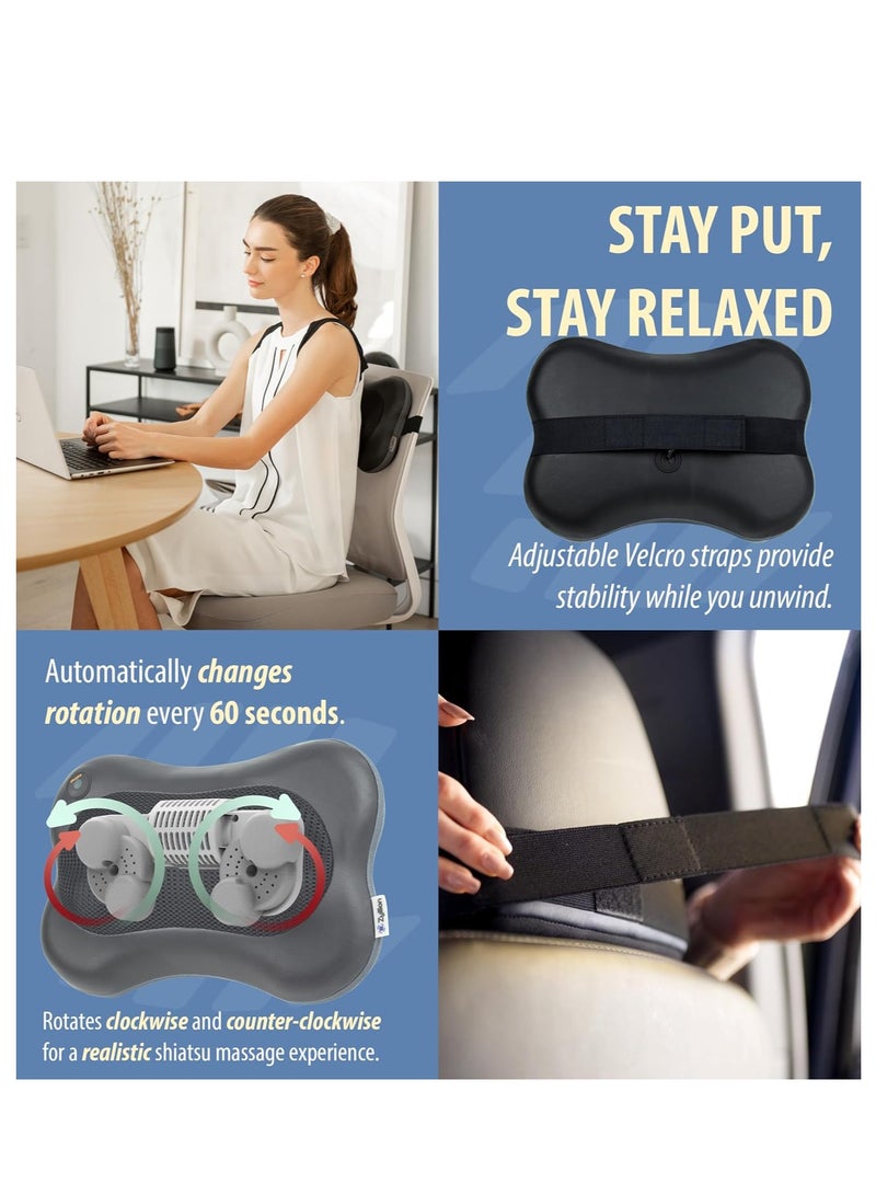 Y&D Neck Massager with Heat, Electric Back Massager for Shoulder, Back, Leg, Deep Tissue Kneading Massage to Relief Muscles - Image 2