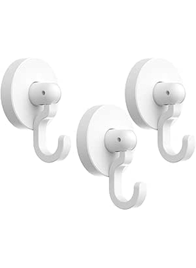 3pcs White Self Adhesive Hook Set Multipurpose Heavy Duty Wall Hangers for Towels - Image 1