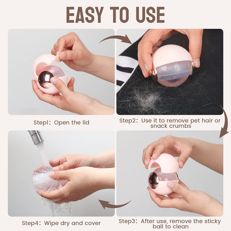 NISHIV Washable Reusable Gel Lint Roller for Pet Hair Portable Dog Cat Pet Hair Remover for Clothes Laundries Sticky Cleaner Dust Fuzz Fur for Travel Household - Image 3