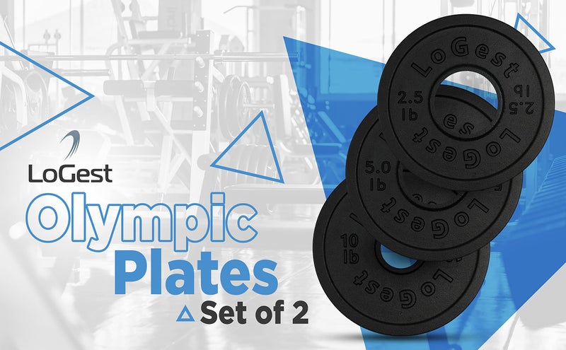 Logest Pair Olympic Plates - Barbell Weights Set of 2 Weight Plates for Olympic Bars Perfect for Strength Training Plates Exercise Balance Increase Available in 2.5LB 5LB 10LB Weight Plate - Image 5