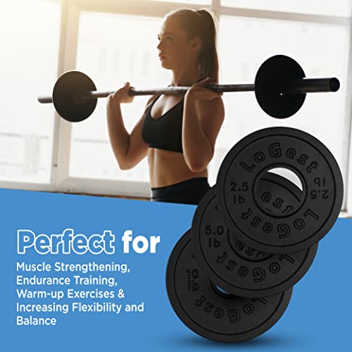 Logest Pair Olympic Plates - Barbell Weights Set of 2 Weight Plates for Olympic Bars Perfect for Strength Training Plates Exercise Balance Increase Available in 2.5LB 5LB 10LB Weight Plate - Image 4