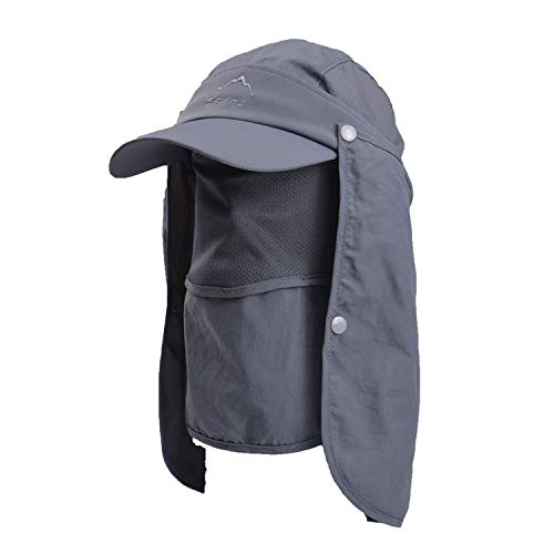 Gustave® Mens Sun Hat Wide Brim Summer Sun Cap UV Protection Fishsing Hat Foldable Bucket Hat Sun Protection Caps Outdoor (Deep Grey) - Image 1