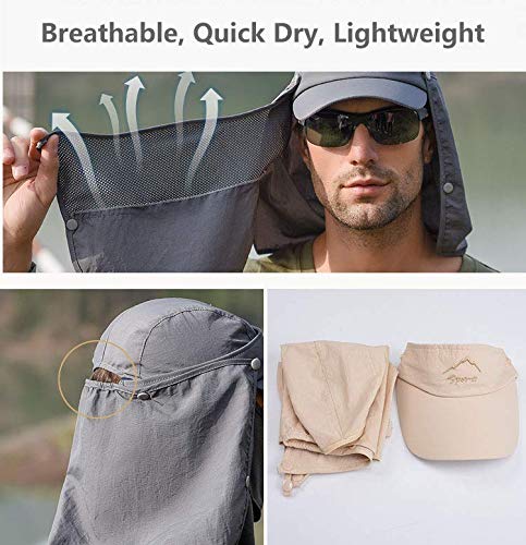 Gustave® Mens Sun Hat Wide Brim Summer Sun Cap UV Protection Fishsing Hat Foldable Bucket Hat Sun Protection Caps Outdoor (Deep Grey) - Image 4
