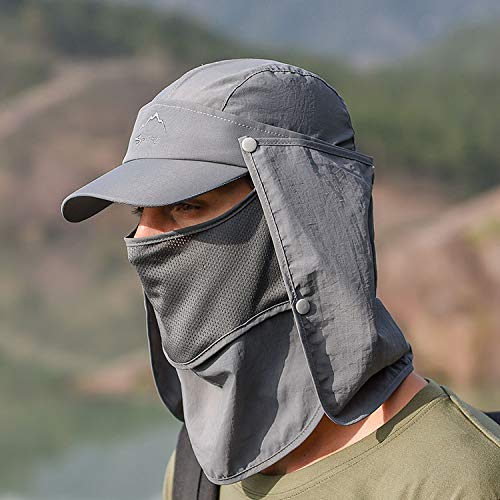 Gustave® Mens Sun Hat Wide Brim Summer Sun Cap UV Protection Fishsing Hat Foldable Bucket Hat Sun Protection Caps Outdoor (Deep Grey) - Image 3