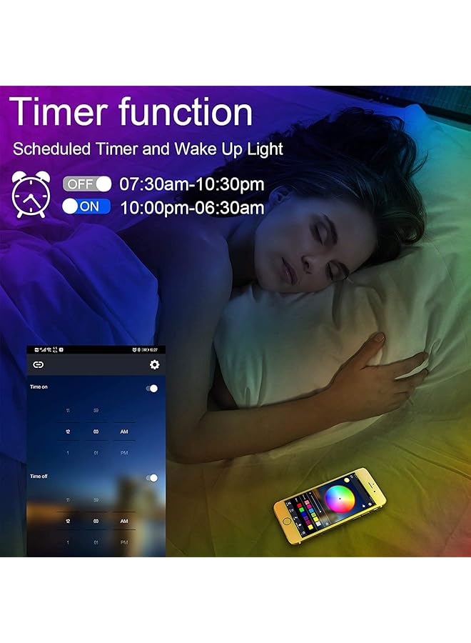 إيروريكس شريط إضاءة ليد 2 متر 5050 RGB أضواء مقاومة للماء لتزيين المنزل شرائط إضاءة ذكية متغيرة اللون مجموعة شريط ليد لغرفة النوم والمطبخ والتلفزيون مزود بمنفذ USB شريط إضاءة خلفية مرن وبلوتوث - Image 4