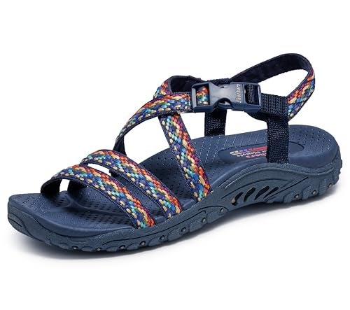 Skechers Women's Reggae-Dream Weaver Sport Sandal, Navy Multi, 7.5 - Image 1