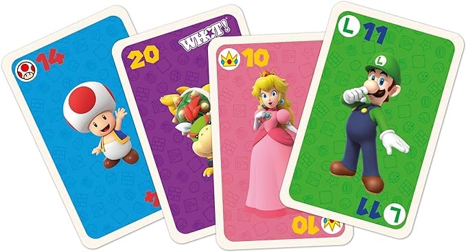 Winning Moves Waddingtons Number 1 Super Mario WHOT! Card Game, Take Turns Matching Shapes, Numbers, and Characters Including Mario, Luigi, Yoshi, Peach and Toad, Educational Travel Game for Ages 5 Plus - Image 2