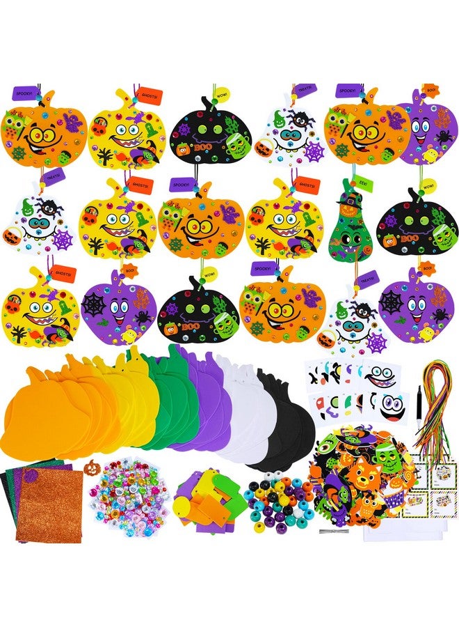 Winlyn مجموعة وينلين 36 مجموعة زينة اليقطين للهالوين - أدوات حرفية من الفوم - ملصقات فوم للأشباح والخفافيش والوحوش - فنون وحرف للهالوين للأطفال - أنشطة منزلية وفصول دراسية - هدايا للحفلات - للمتنكرين في الهالوين - Image 1