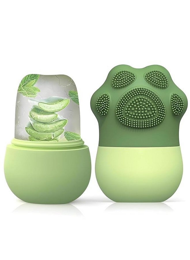 VALKYRIE Ice Roller With Scrubber For Face Eyes and Neck To Brighten Skin & Enhance Your Natural Glow/Reusable Facial Treatment to Tighten & Tone Skin & De-Puff The Eye Area (GREEN-PRIMIUM) - Image 1