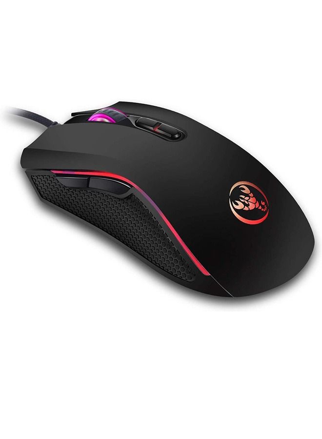 كابتن تيك ماوس ألعاب A869 سلكي ، 7 أزرار قابلة للبرمجة ، 7 ألوان زاهية LED وتصميم هندسي من أجل لمسة مريحة ، 3200 نقطة في البوصة قابلة للتعديل - Image 2