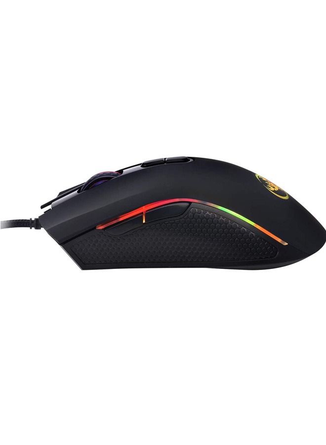 كابتن تيك ماوس ألعاب A869 سلكي ، 7 أزرار قابلة للبرمجة ، 7 ألوان زاهية LED وتصميم هندسي من أجل لمسة مريحة ، 3200 نقطة في البوصة قابلة للتعديل - Image 3