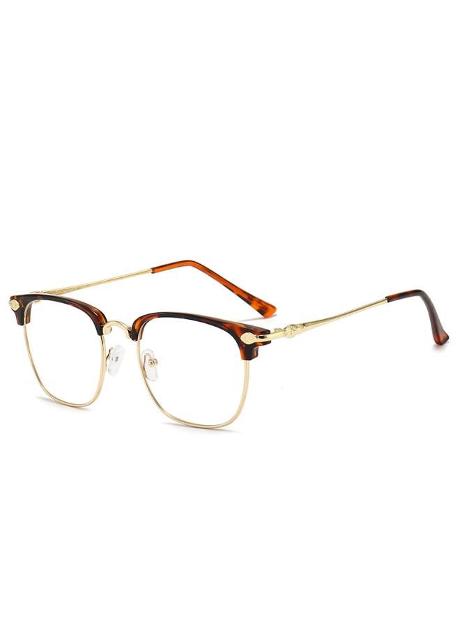 New Anti-blue Light Flat Mirror Fashion Half-frame Metal Frame Glasses With Myopia Frame Manufacturers