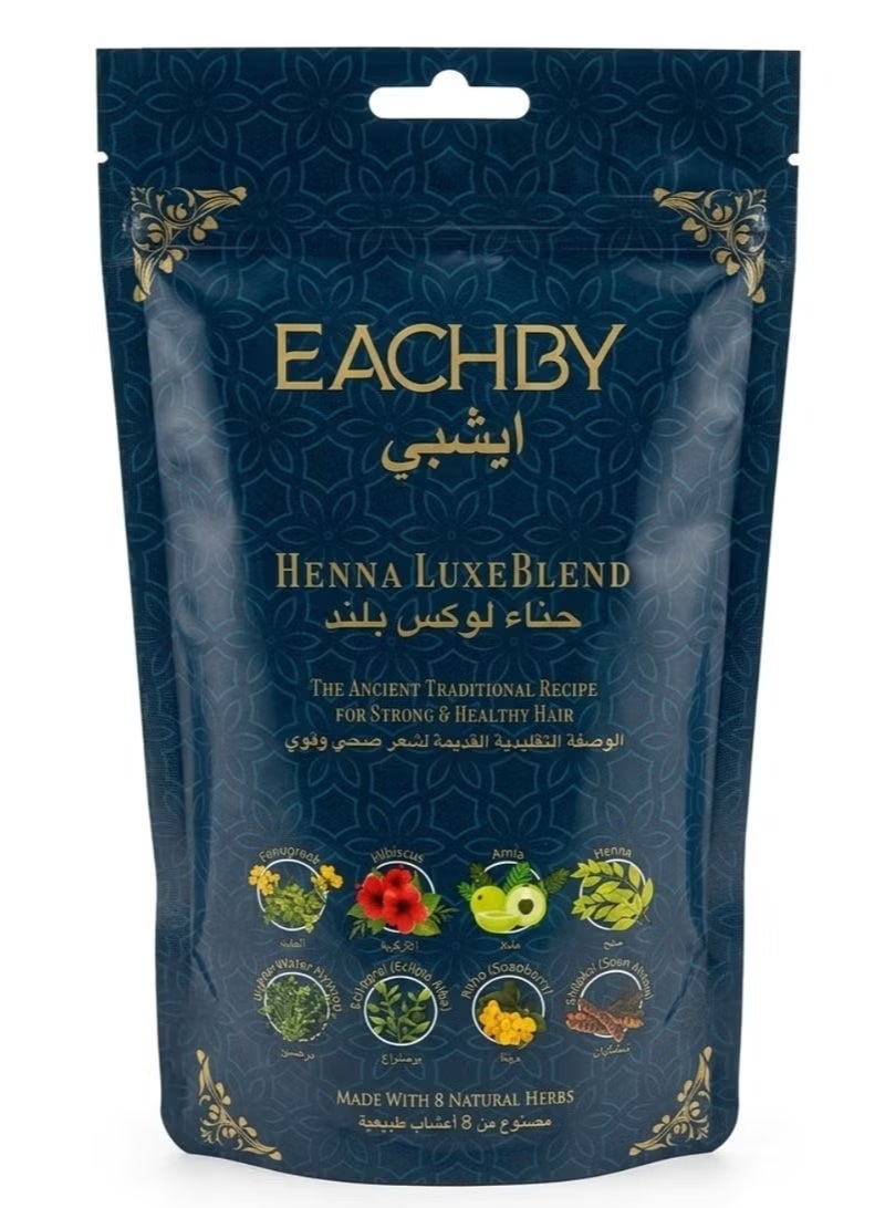 EACHBY Henna LuxeBlend - Natural Hair Mix with 8 Organic Herbs for Strong, Healthy & Shiny Hair
