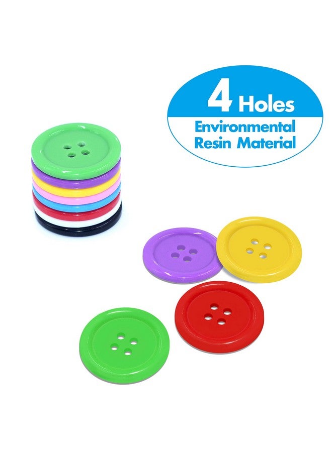 Vantasii 240 Pcs In 8 Colors Round Multicolored 4 Holes Resin Buttons 25Mm For Sewing Craft (1 Inch) - Image 4