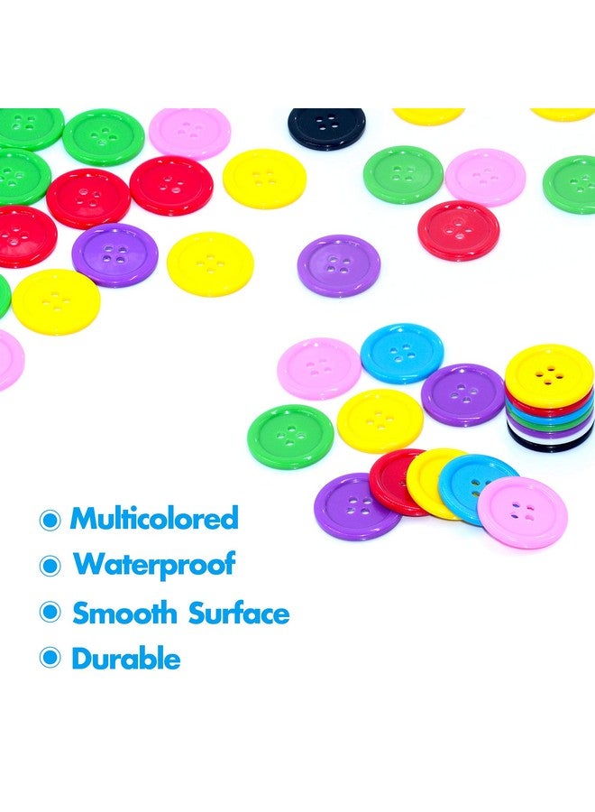 Vantasii 240 Pcs In 8 Colors Round Multicolored 4 Holes Resin Buttons 25Mm For Sewing Craft (1 Inch) - Image 5